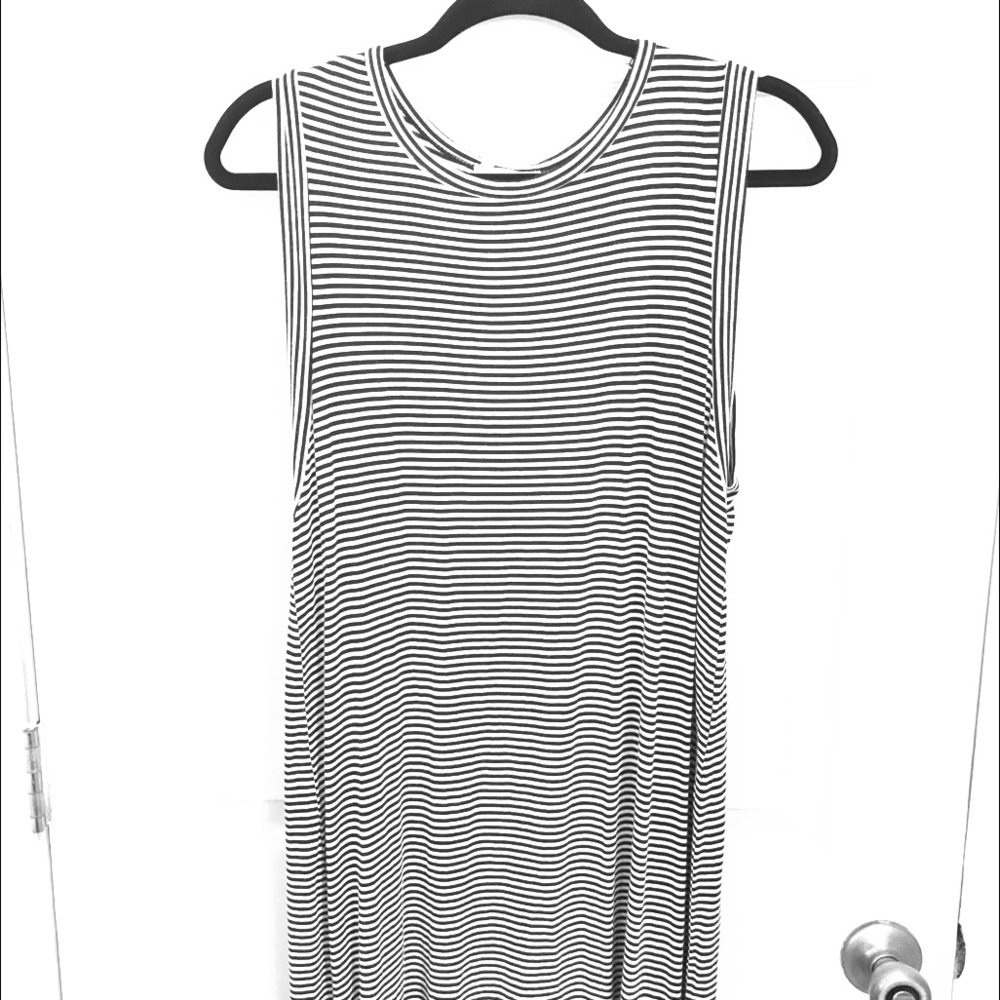 Black & white striped dress