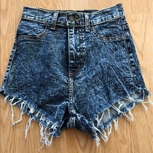 Denim high waisted shorts