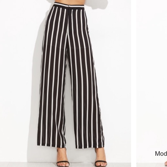 Make me chic Black and white stripped pants - Picture 1 of 3