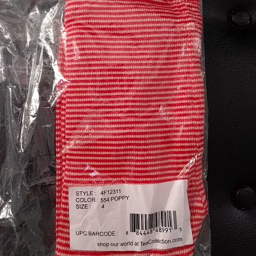 Tea Collection Poppy striped thermal leggings size