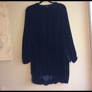 Zara crushed velvet long sleeve dress