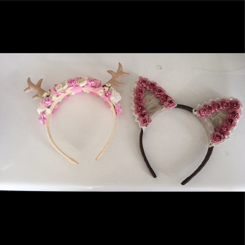 Floral Cat and Antler Headbands