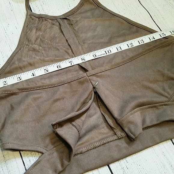 Suede Halter Crop Top - Picture 5 of 7