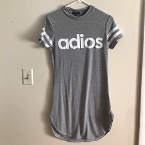 Grey Adios T-Shirt Dress