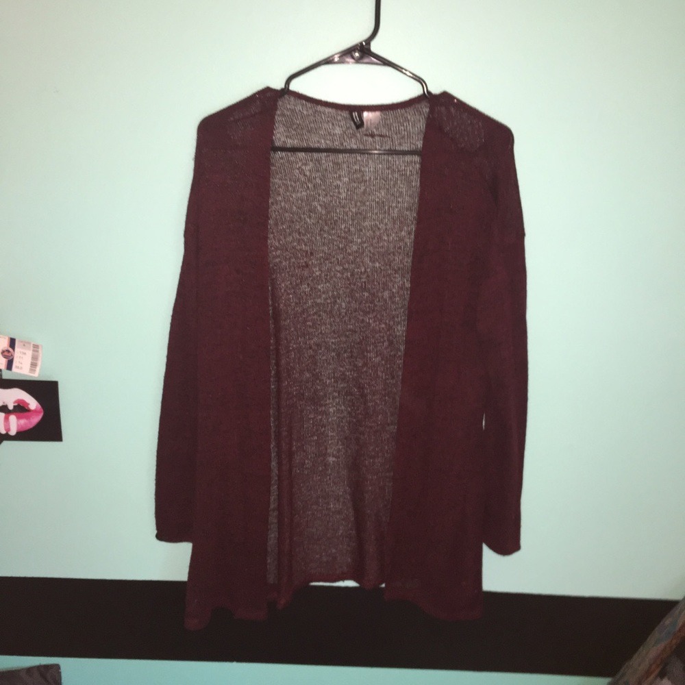 Black and maroon cardigan SOLD