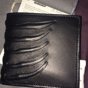 Alexander Mc Queen Black bi fold leather wallet