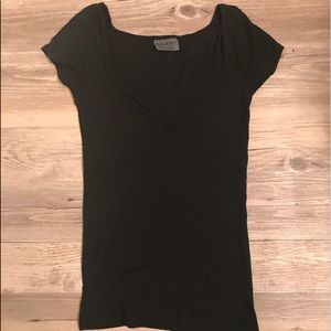 Michael Stars Black Deep V Top