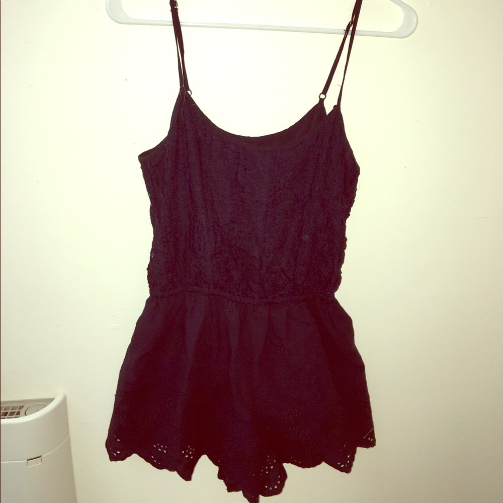 Abercrombie navy blue lace romper
