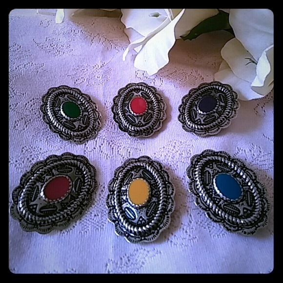 Vintage Southwest Concho Style Button Covers - Picture 1 of 8
