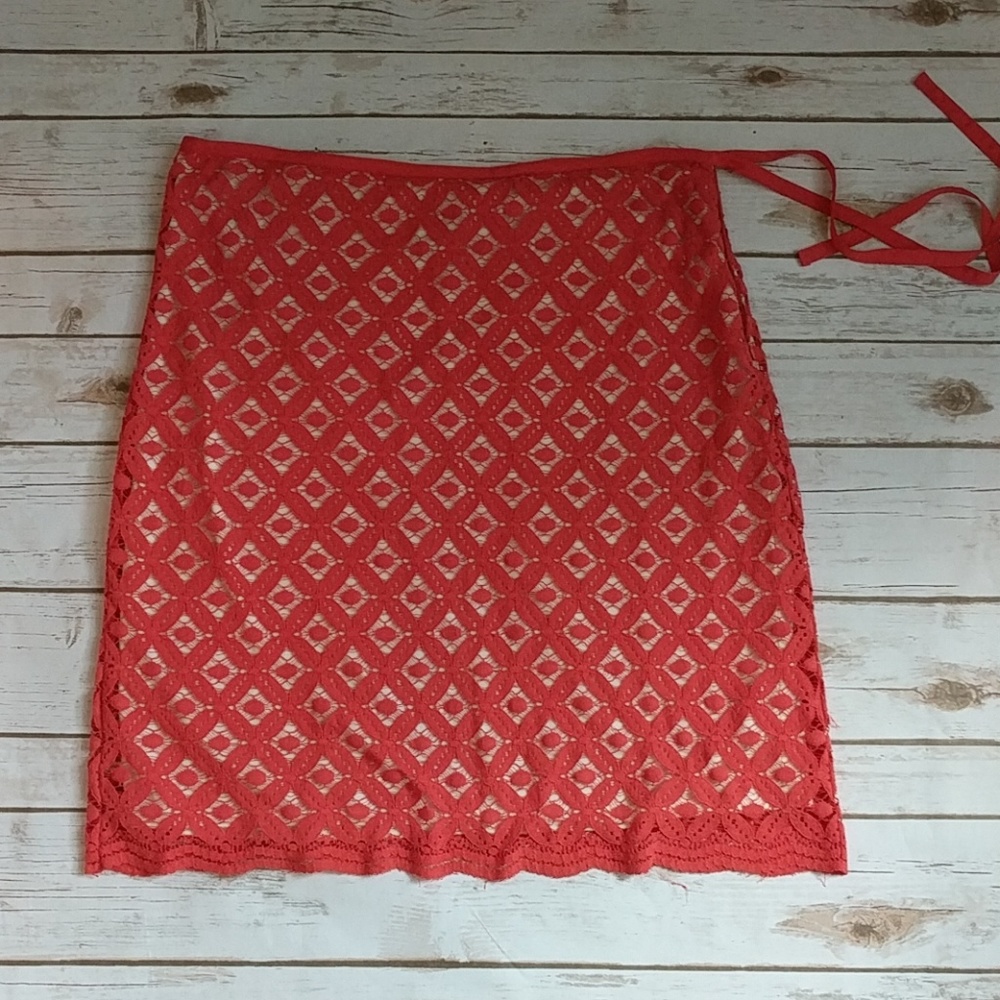 SOLD. Max Studio eyelit lace skirt