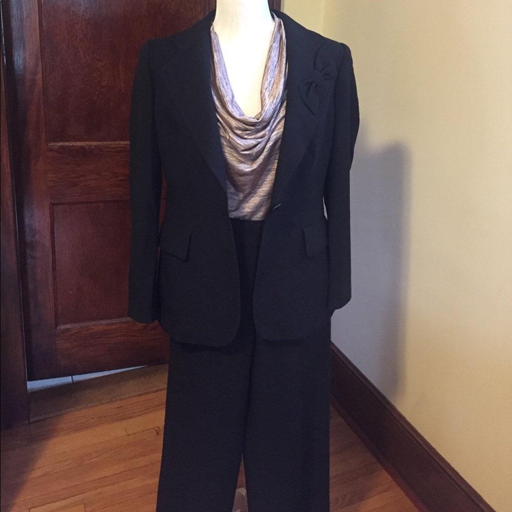 Armani suit black with small dot texture size 12