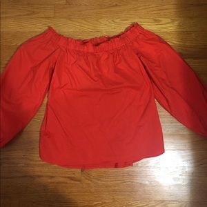 J Crew Coral OTS Top