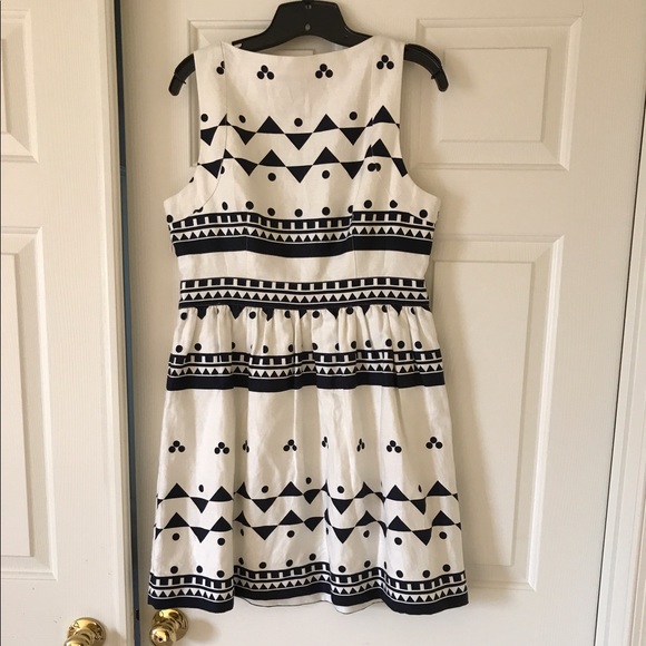 J.Crew women Linen & Cotton Dress White Black Size 12 - Picture 4 of 4