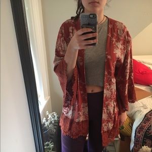 Orange kimono cardigan