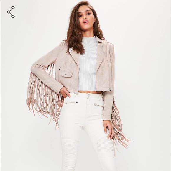 Missguided Jackets & Blazers - Misguided Fringe Moto Jacket!