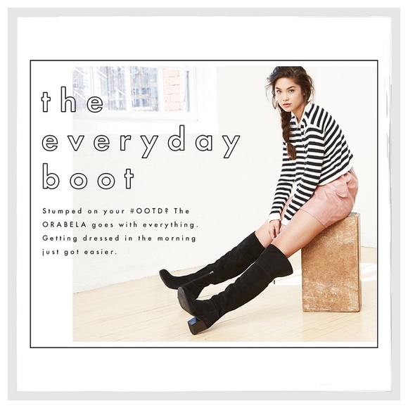 Steve Madden Black Suede Over The Knee Boots - Picture 3 of 7