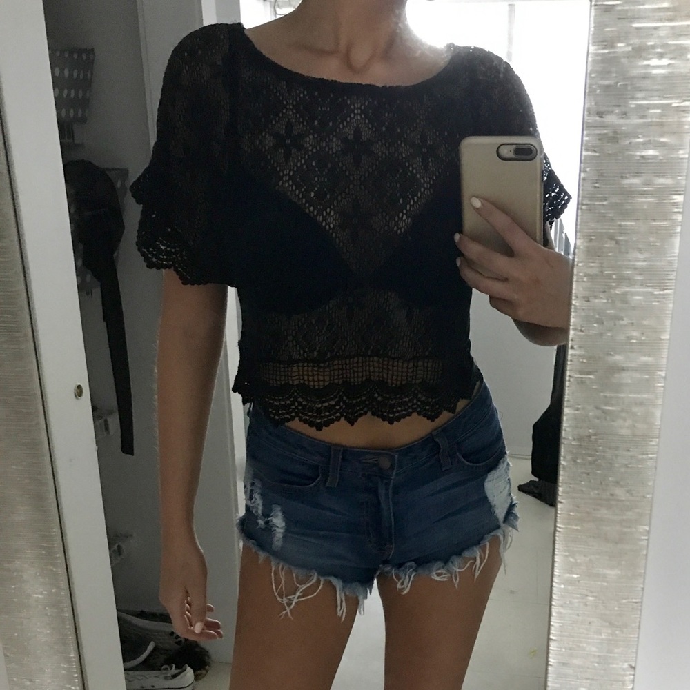 Lace Crop Top Size S/M, FREE PEOPLE