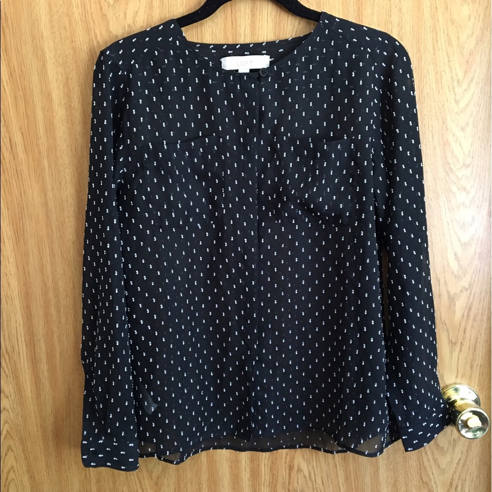 Loft: Semi-Transparent Blouse with Pocket