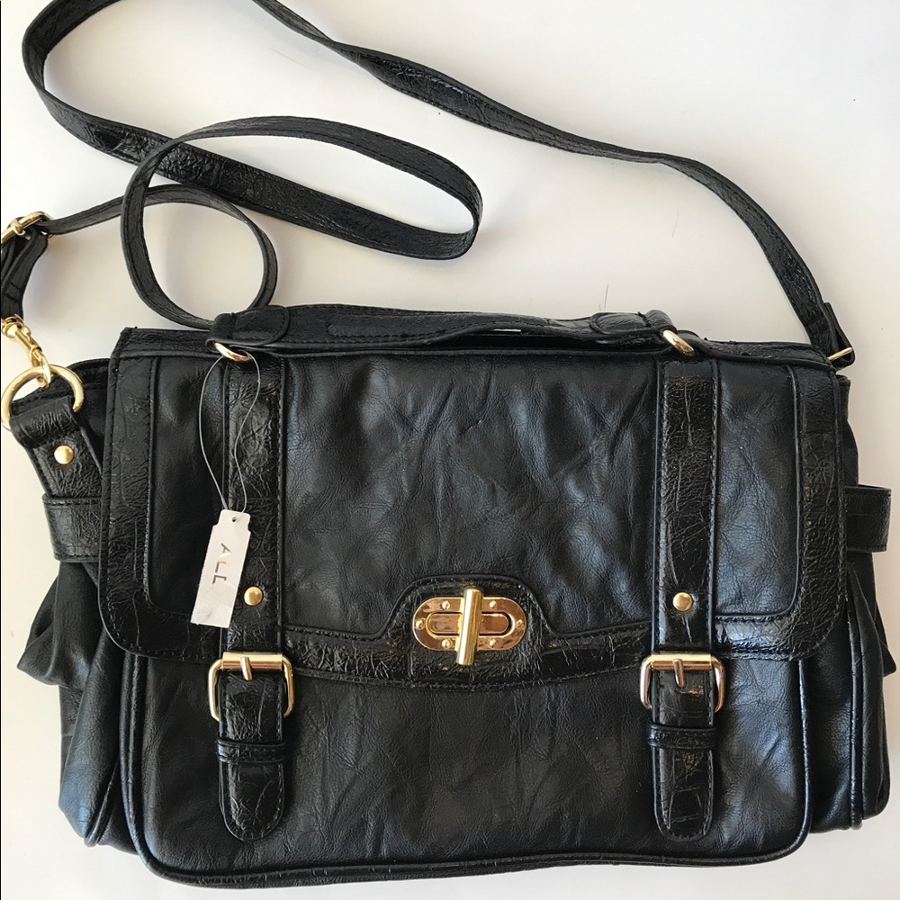Black Leather Crossbody Bag