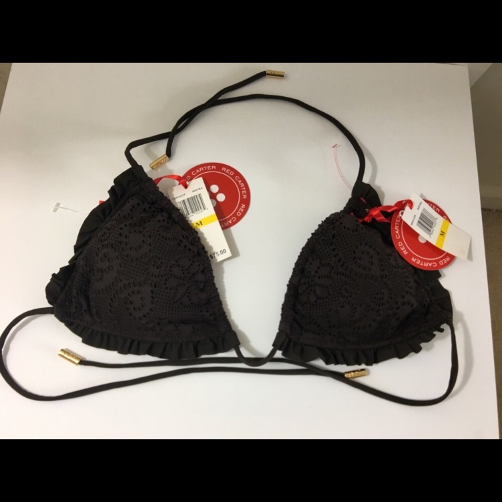 Anthro brown crochet bikini top