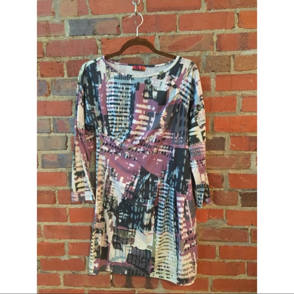 City patterned dress.