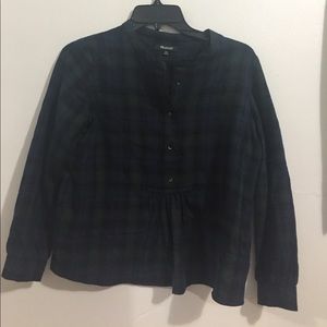 Plaid Madewell Peplum top