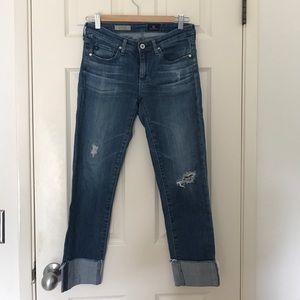 AG "The Stevie Cuff" Slim Straight Cuffed Jeans AG "The Stevie Cuff" Slim Straight Cuffed Jeans