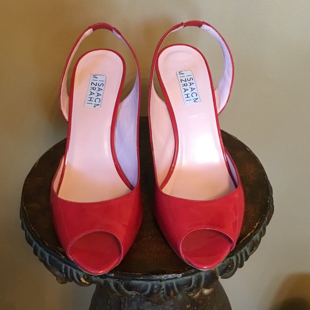 Red high heel shoes