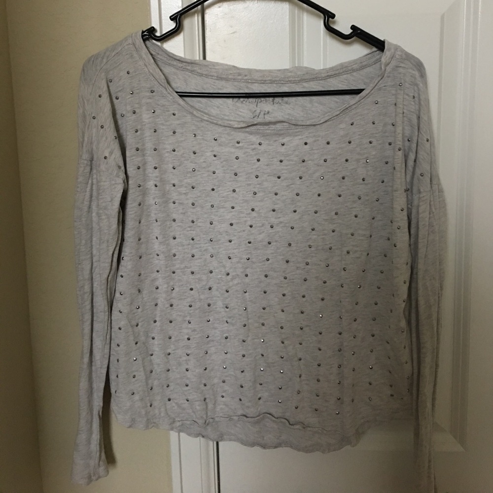Aeropostale Grey Long Sleeve Shirt with Dazzles