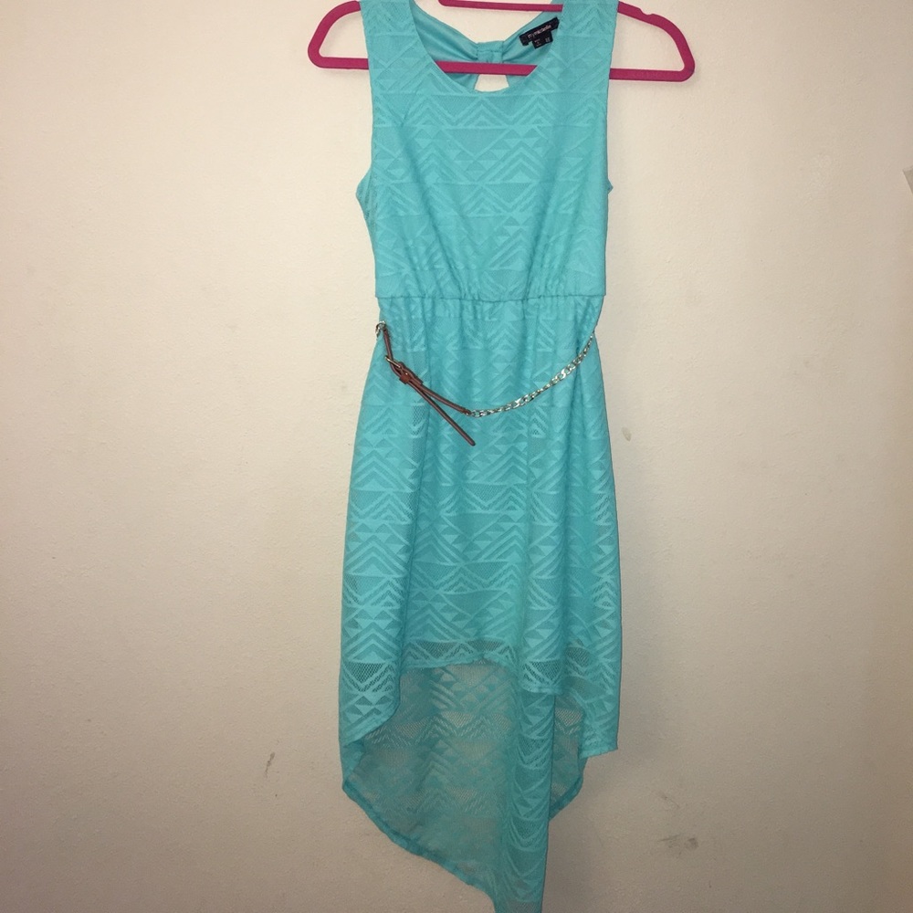 Long blue super cute girls dress with belt👗
