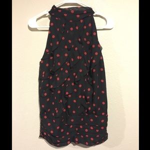 Maurices Black and Red Polka Dot Ruffled Tank Top