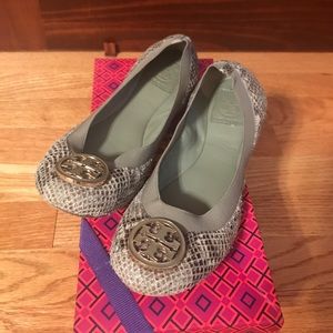 Tory Butch snakeskin flats