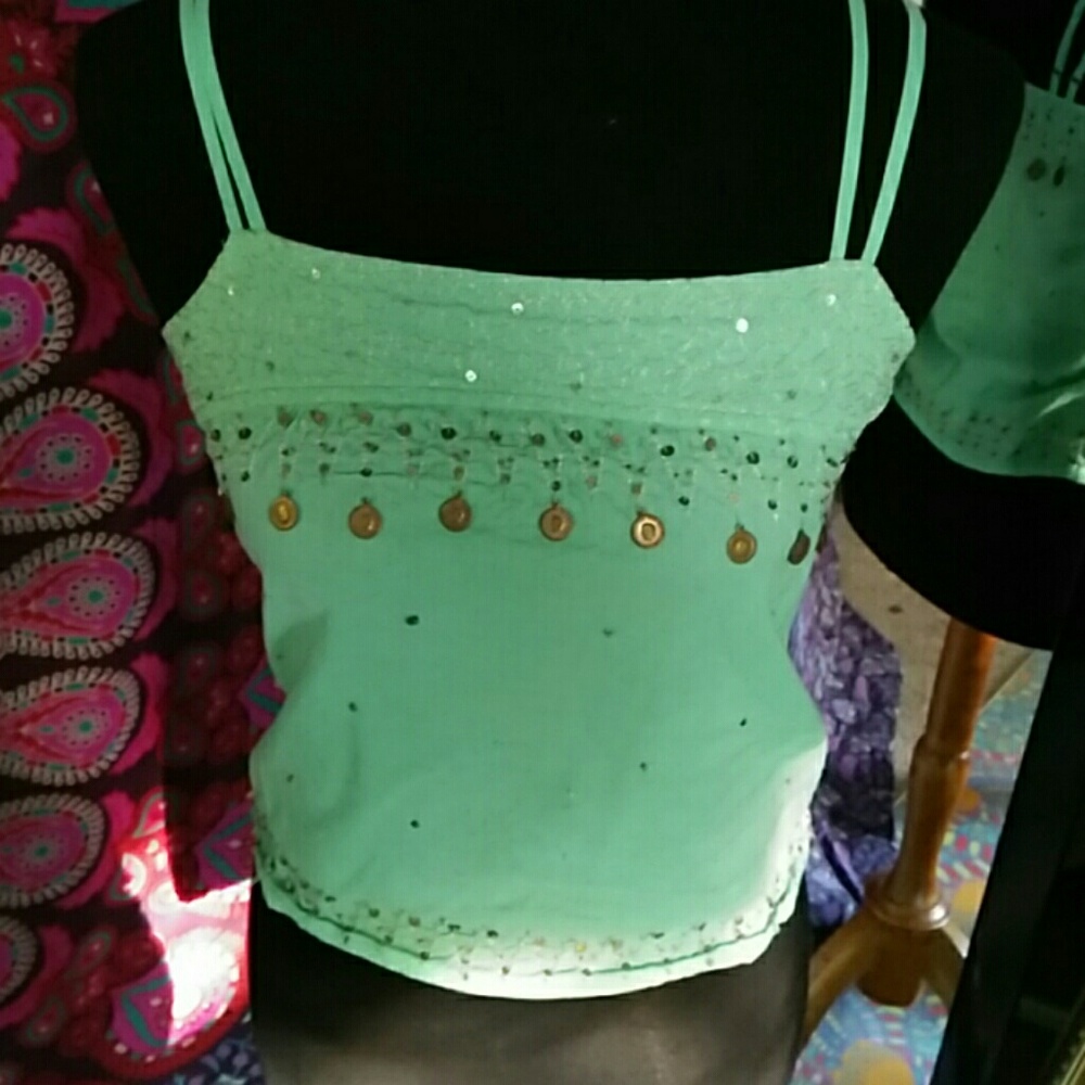 Mint Green Genie Crop Top