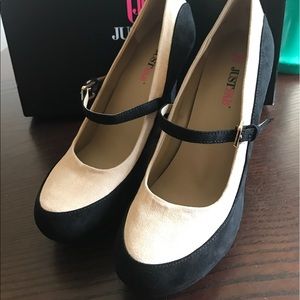Black and nude Mary Jane heels