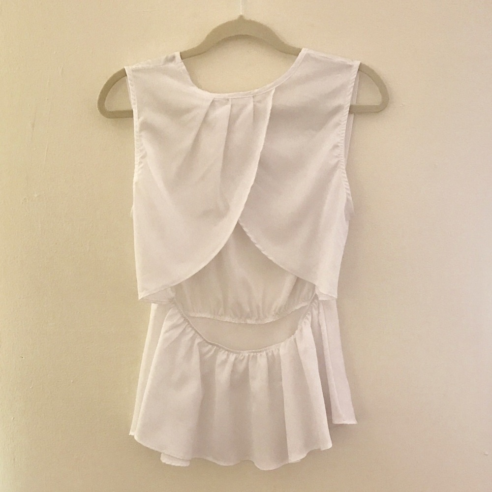 Open-Back Peplum Blouse