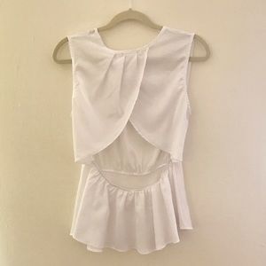 Open-Back Peplum Blouse