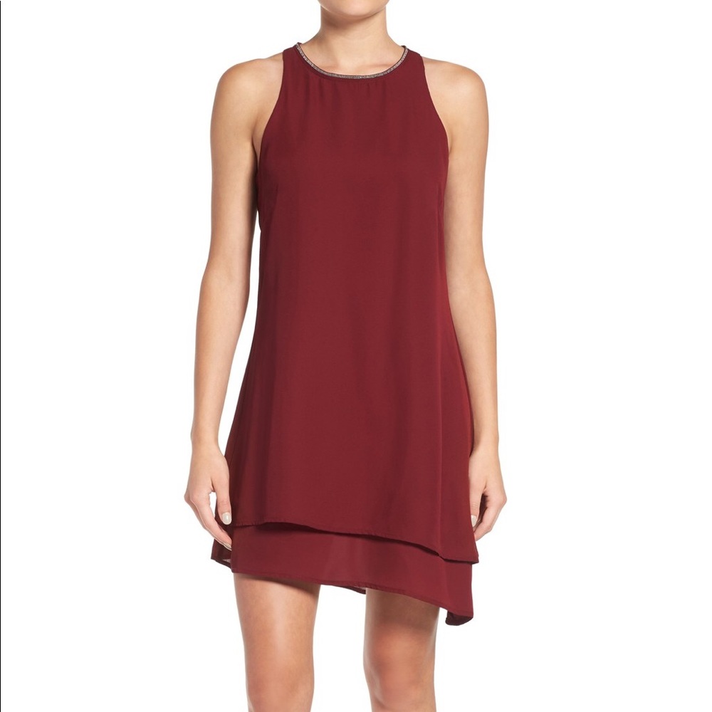 Nordstrom Ten Sixty Sherman maroon shift dress