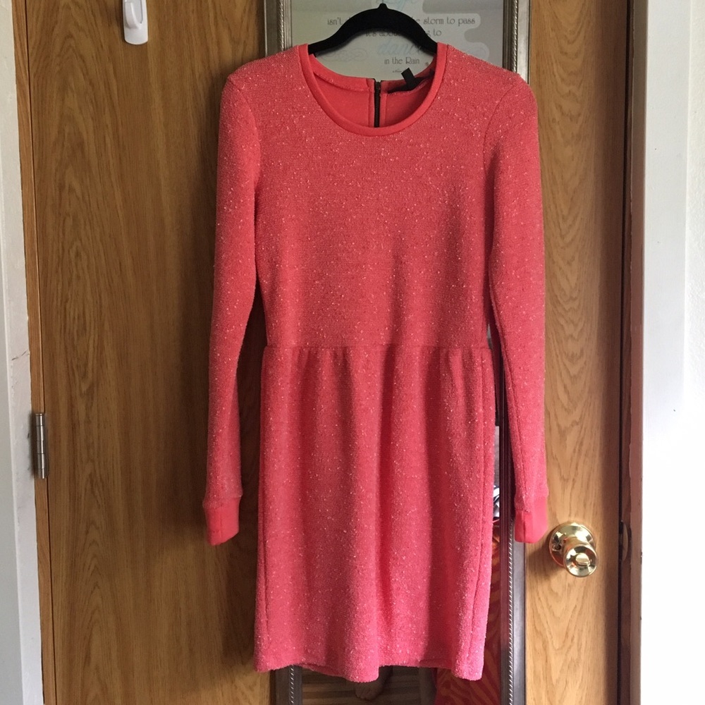 TopShop:Coral A-line Dress with Contrasting Zipper