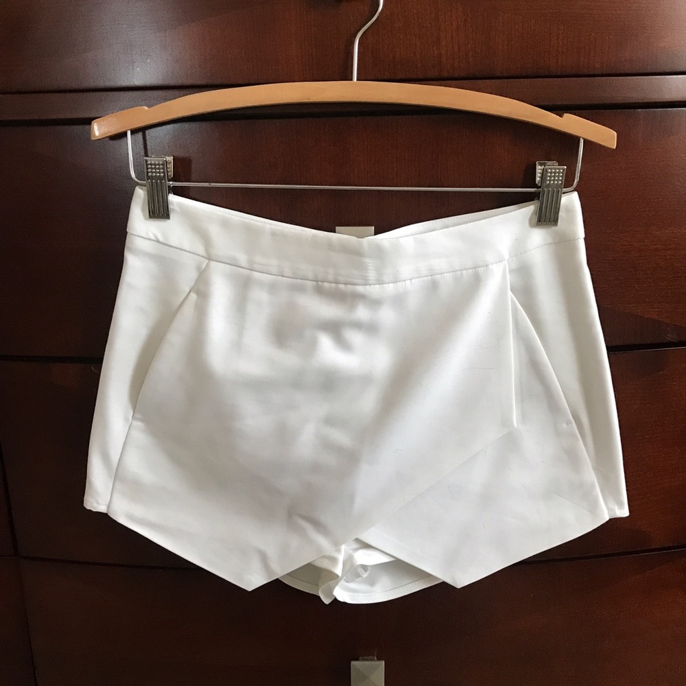 Express White Asym Skort