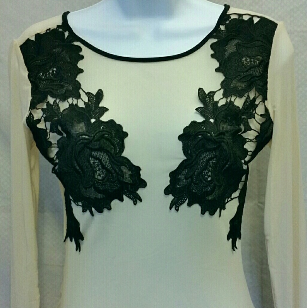 Haute Monde Sheer Bodysuit w/Lace Overlays