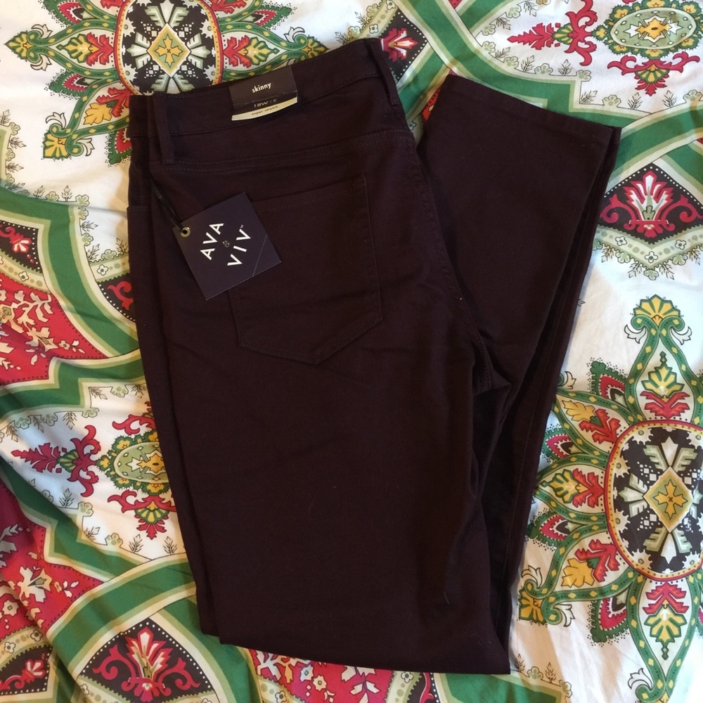 NWT Burgundy Skinny Pants