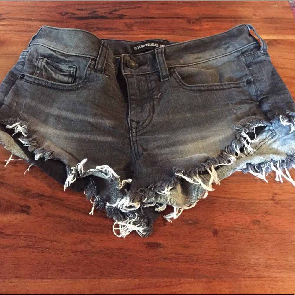 Express Black Cutoff Jean Shorts