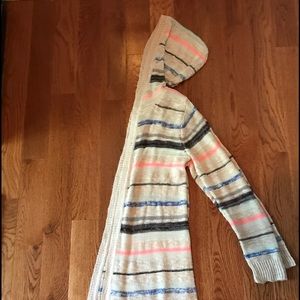 Pink Rose Lightweight Long Hooded Sweater