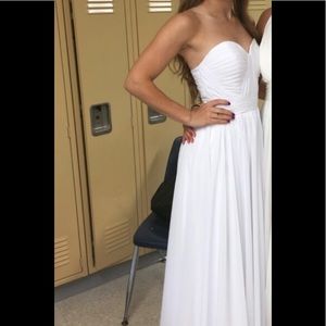 White strapless gown