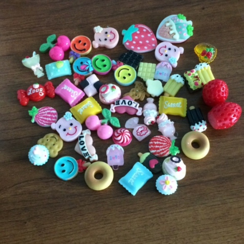 50 Mixed Lovely Food Resin for DIY Phone