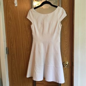 Banana Republic: White Ponte Fit and Flare Dress