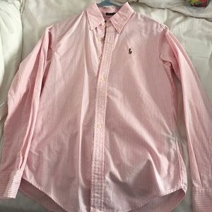 Ralph Lauren Chambray Button Down Pink Stripe