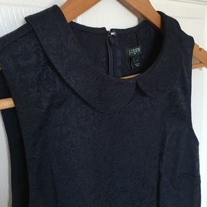 J. CREW Jacquard Peplum Top - Navy