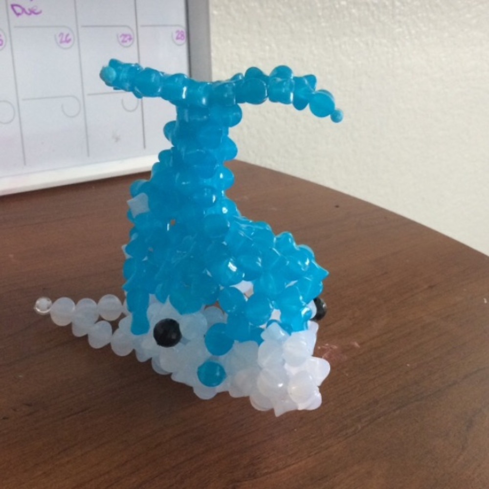 Blue and white beaded Dolpin