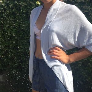 Baby blue open cardigan